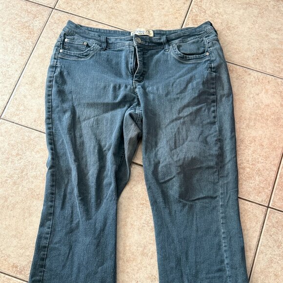 JMS Stretch Bootleg Denim - Size 18W Short Medium Blue Wash - Picture 1 of 3